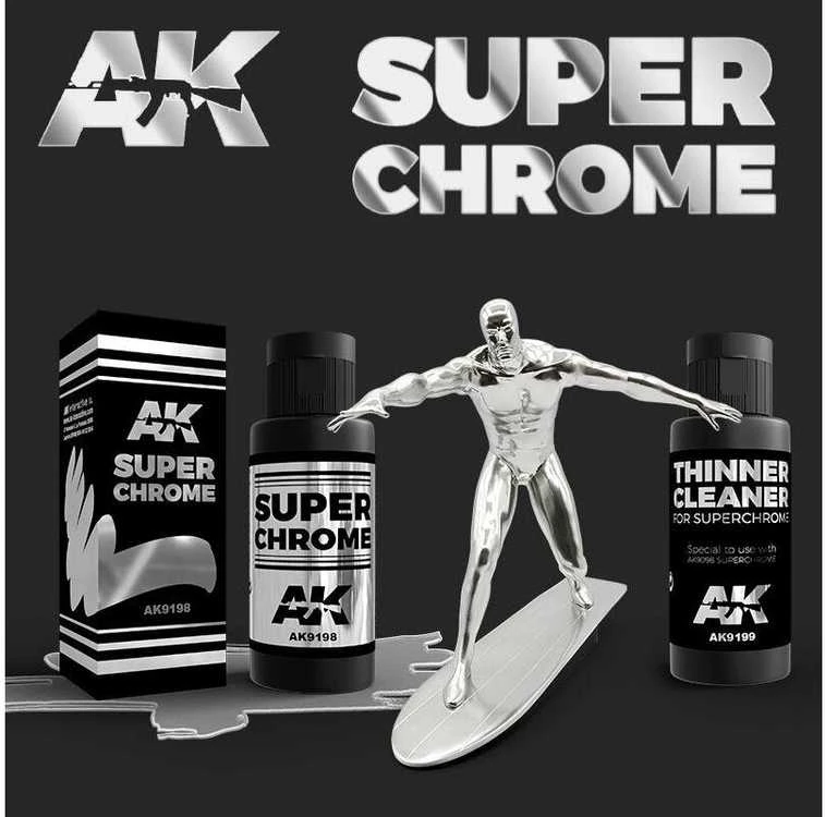 AK Interactive Super Chrome chromo efektą suteikiantys dažai 60 ml