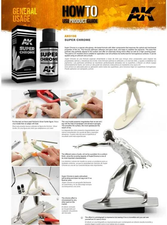 AK Interactive Super Chrome chromo efektą suteikiantys dažai 60 ml