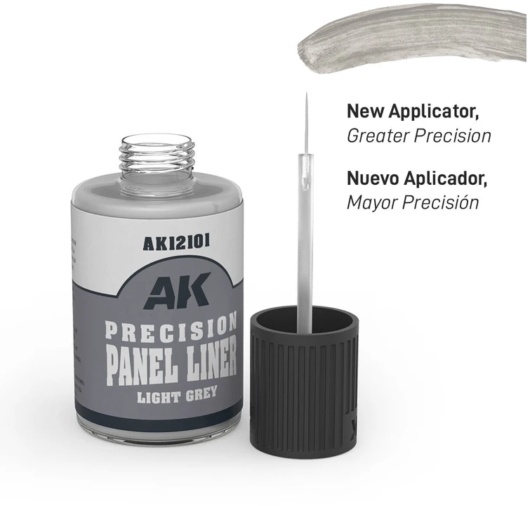 AK Interactive šviesiai pilkas Panel Liner sendinimo skystis, 30 ml AK12101