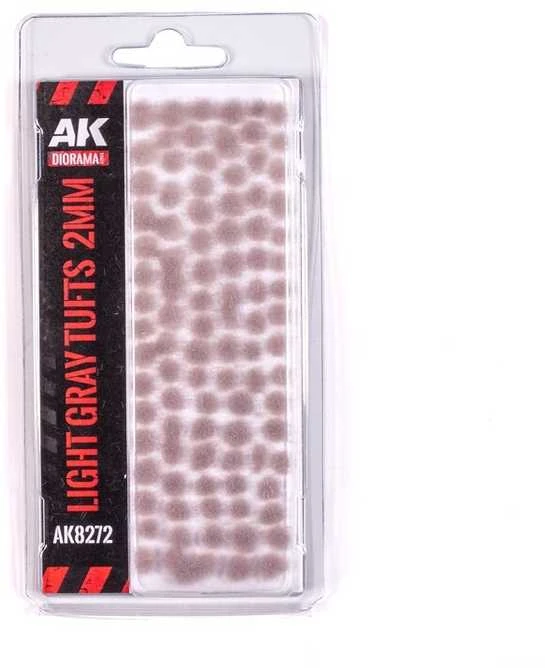 AK Interactive šviesiai pilki 2mm fantastiniai žolės kuokšteliai
