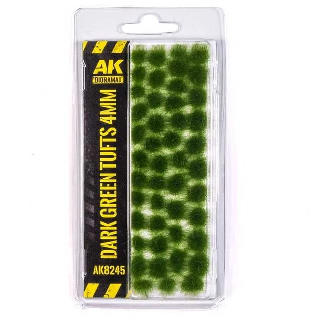 AK Interactive tamsiai žali žolės kuokštai 4 mm dioramoms, AK8245