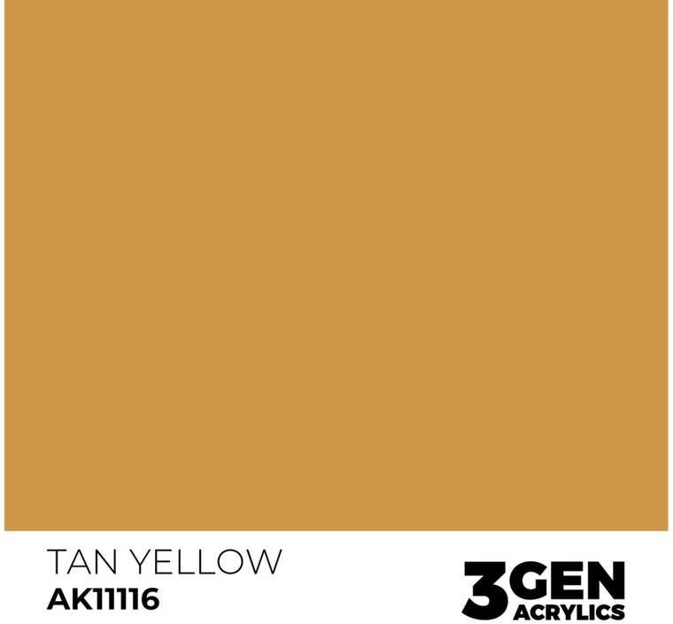 AK Interactive Tan Geltona 3rd Gen akriliniai dažai, 17 ml