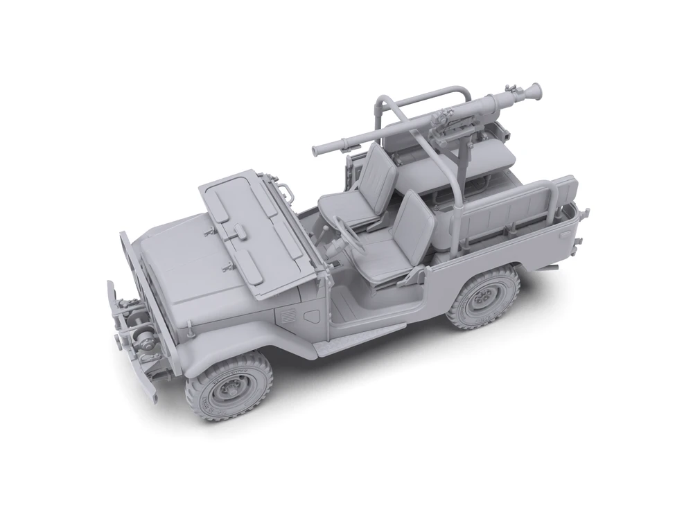 Ak Interactive Toyota Land Cruiser FJ43 pikapas su SPG-9 pabūklu, modelis 1/35 AK35003