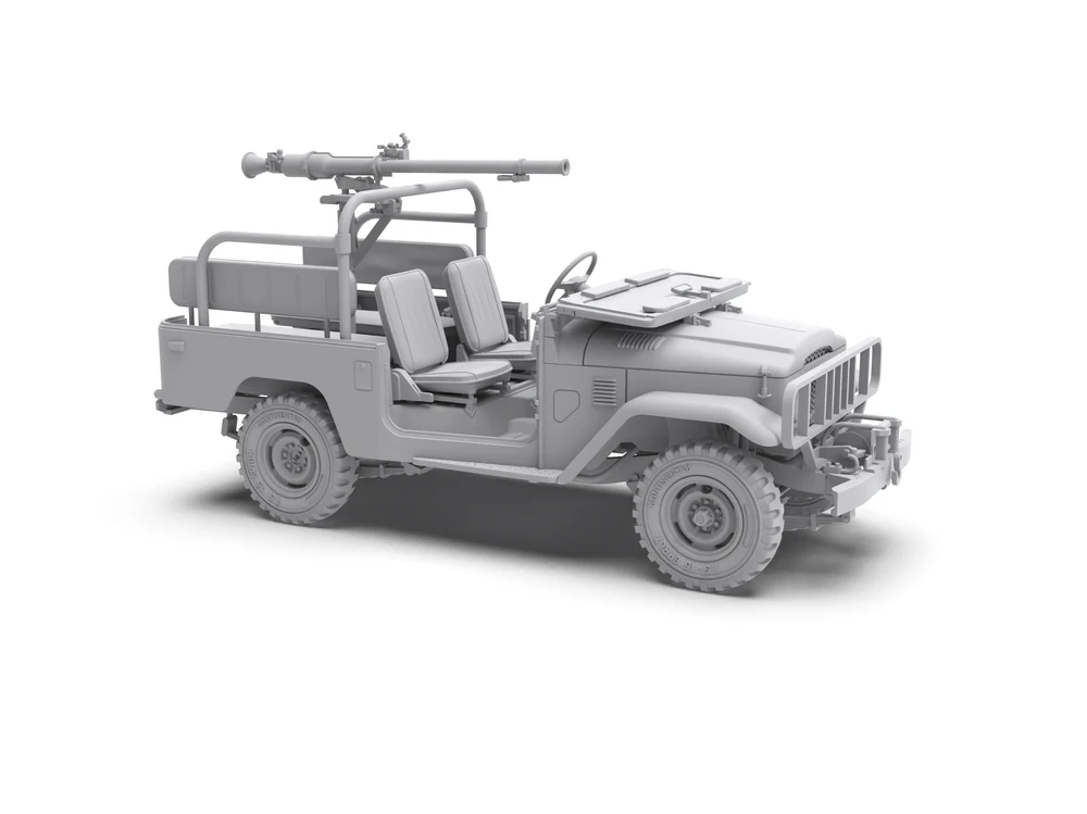 Ak Interactive Toyota Land Cruiser FJ43 pikapas su SPG-9 pabūklu, modelis 1/35 AK35003