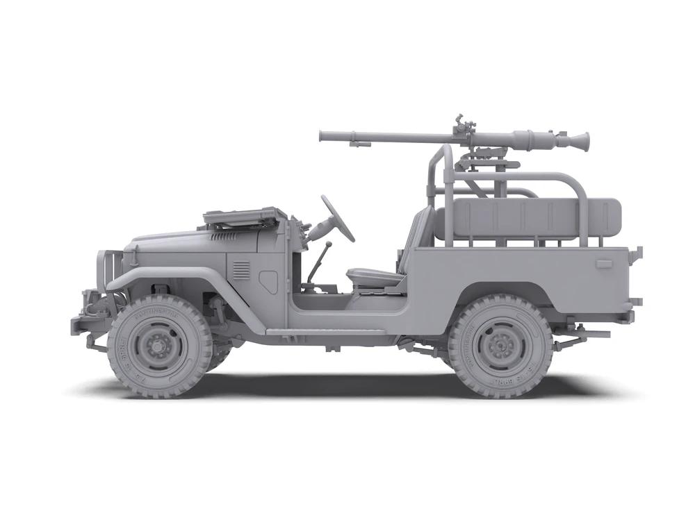 Ak Interactive Toyota Land Cruiser FJ43 pikapas su SPG-9 pabūklu, modelis 1/35 AK35003