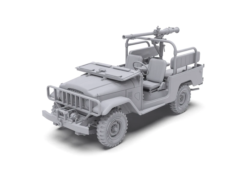 Ak Interactive Toyota Land Cruiser FJ43 pikapas su SPG-9 pabūklu, modelis 1/35 AK35003