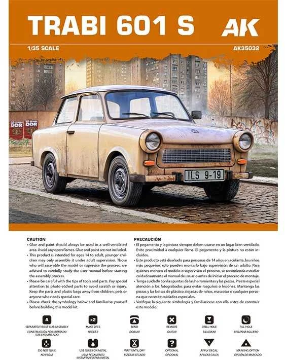 AK Interactive Trabant 601S 1/35 plastikinis surenkamas automobilis