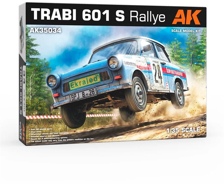 Ak Interactive Trabant 601S Rallye plastikinis modelis 1/35 automobilių entuziastams