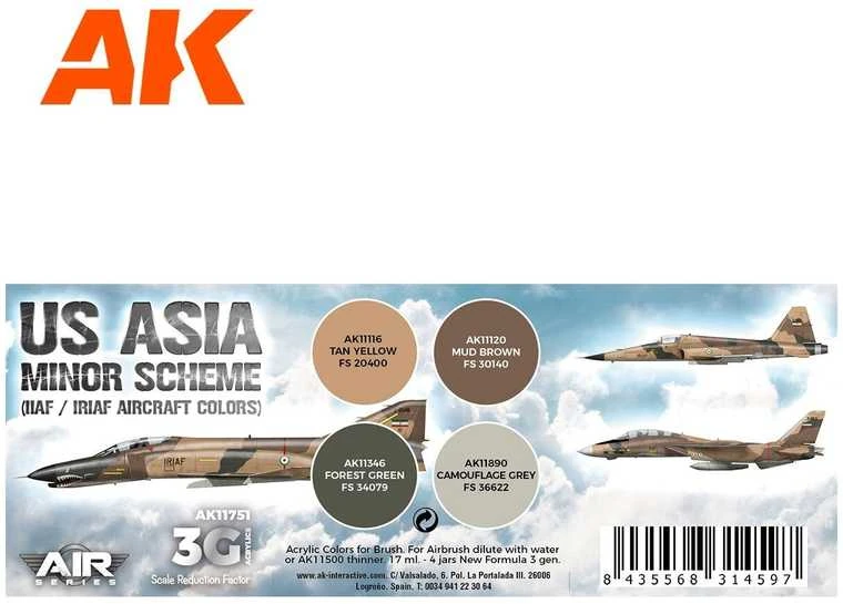 AK Interactive US Asia Minor akriliniai lėktuvų kamufliažo dažai