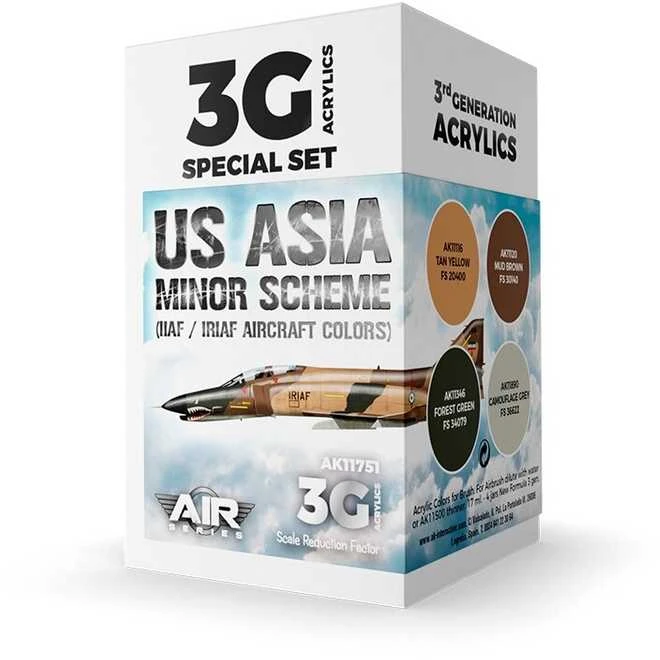 AK Interactive US Asia Minor akriliniai lėktuvų kamufliažo dažai