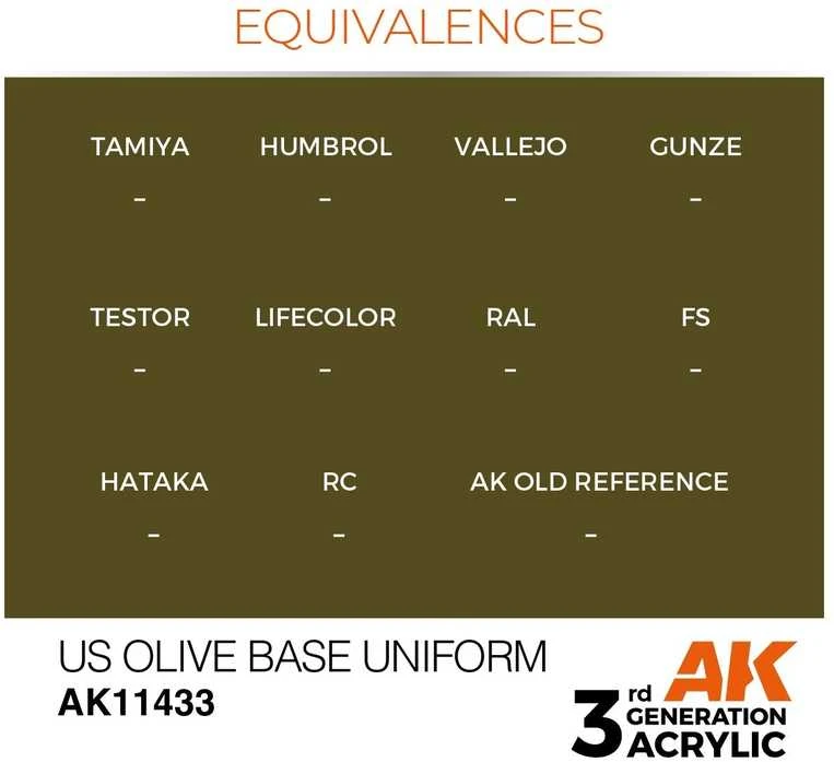 AK Interactive US Olive Uniform akriliniai dažai figūrėlėms 17ml