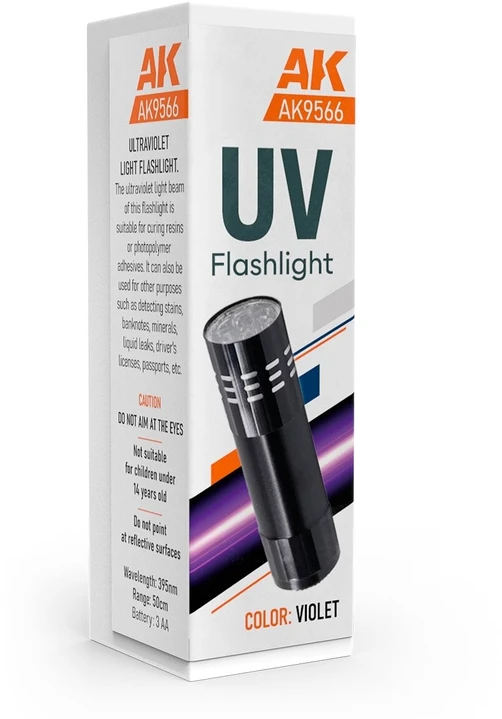 Ak Interactive UV žibintuvėlis dervų kietinimui ir dėmių aptikimui, 395 nm