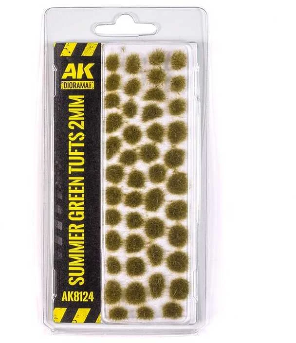 AK Interactive vasaros žali žolės kuokšteliai 2 mm dioramoms AK8124