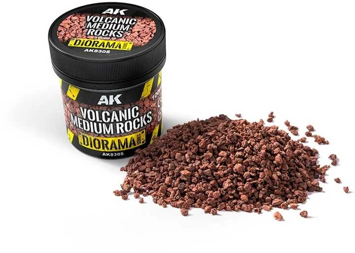 AK Interactive vulkaniniai akmenukai dioramoms ir reljefui, 100 ml