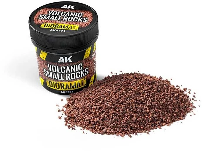 AK Interactive vulkaniniai smulkūs akmenukai dioramoms, 100 ml