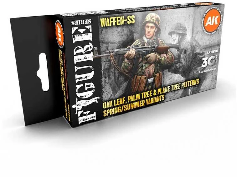 AK Interactive Waffen-SS pavasario/vasaros kamufliažo dažų rinkinys 3Gen