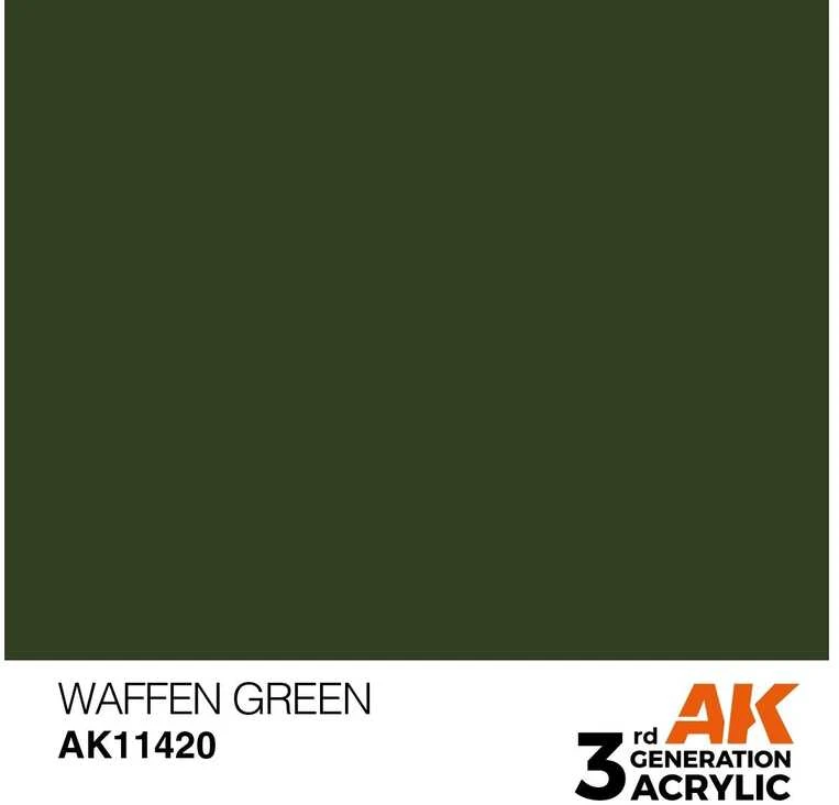 AK Interactive Waffen Žalias akriliniai dažai figūrėlėms 17 ml