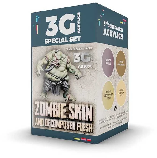 AK Interactive Wargame Zombie odos akrilinių dažų rinkinys 3Gen