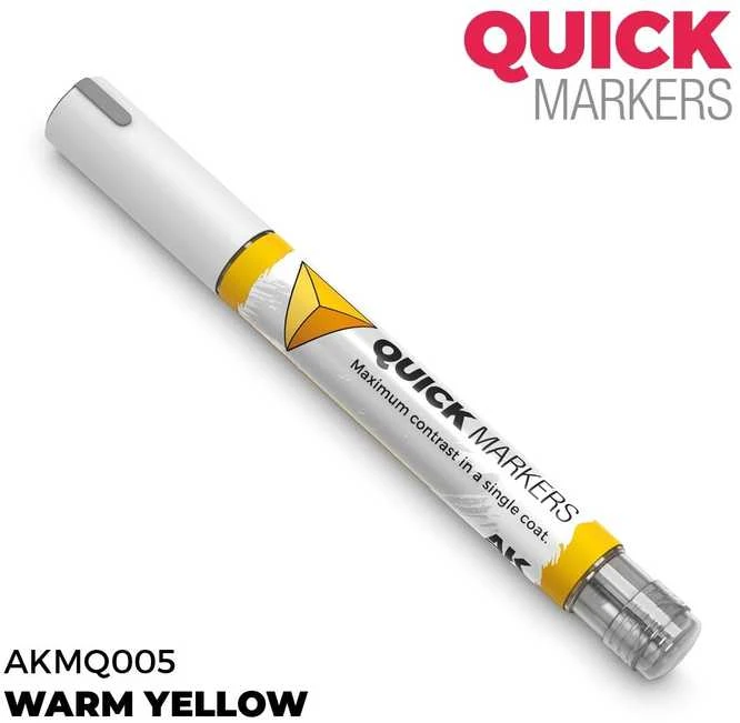 AK Interactive Warm Geltona žymeklis miniatiūrų dažymui QUICK MARKER