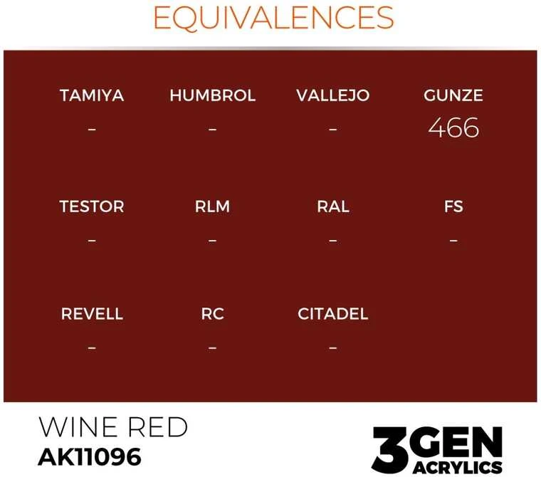AK Interactive Wine Raudona 3 gen. akriliniai dažai, 17 ml (AK11096)