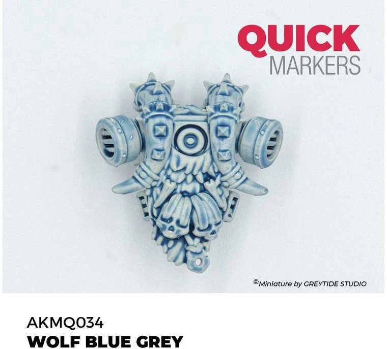 AK Interactive Wolf Mėlyna Pilkas žymeklis miniatiūroms QUICK MARKER