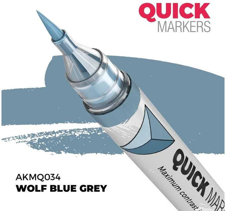 AK Interactive Wolf Mėlyna Pilkas žymeklis miniatiūroms QUICK MARKER