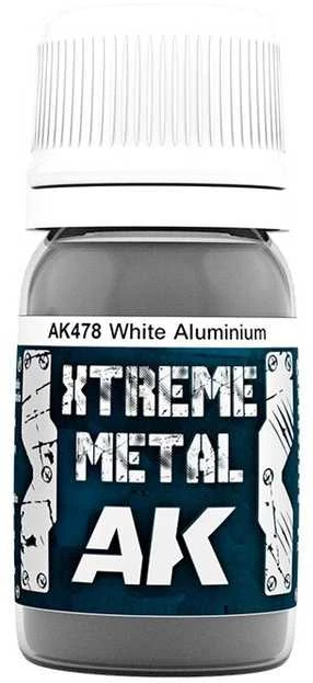 AK Interactive Xtreme Metal Baltas Aliuminio emaliniai dažai 30 ml