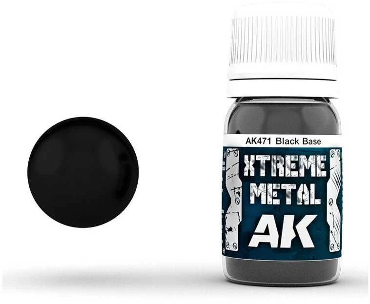 AK Interactive Xtreme Metal juodi emaliniai metaliniai dažai 30ml