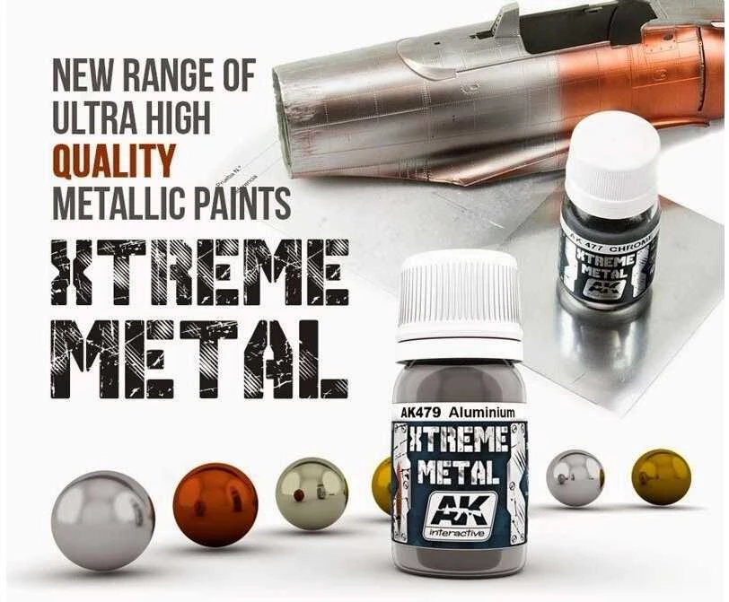 AK Interactive Xtreme Metal juodi emaliniai metaliniai dažai 30ml