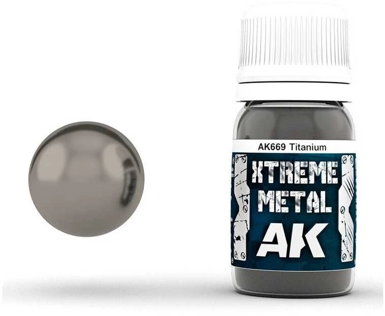 AK Interactive Xtreme Metal titano metaliniai emaliniai dažai 30 ml