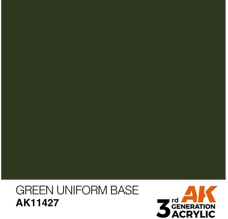 AK Interactive Žalias Uniform Base 3rd Gen akriliniai dažai figūrėlėms 17ml