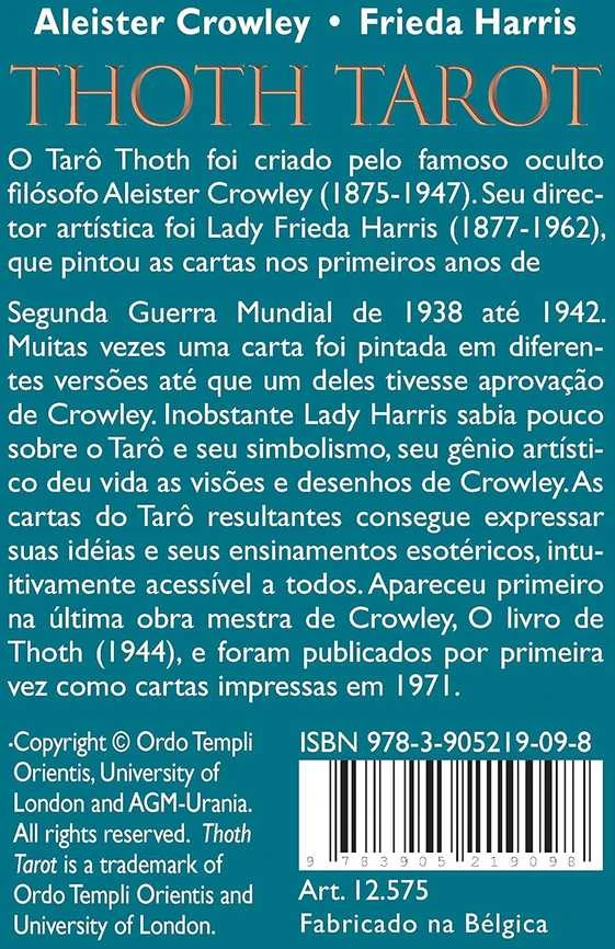 AGM Taroto Kortų Rinkinys - Aleister Crowley Thoth 78 Kortų 7.3 x 11.3 cm Pagaminta Belgijoje