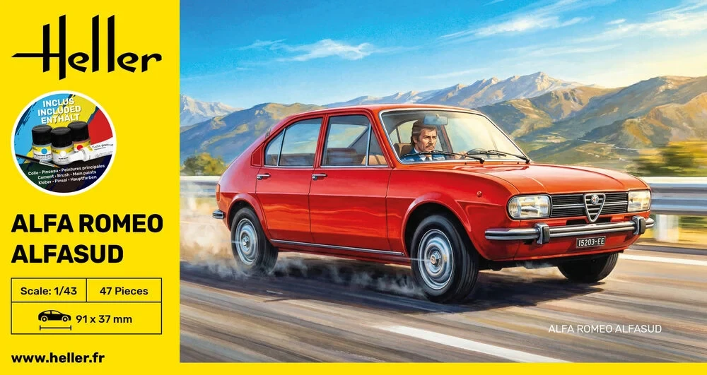 Alfa Romeo Alfasud modelio dovanų rinkinys su dažais Heller 1/43 56182