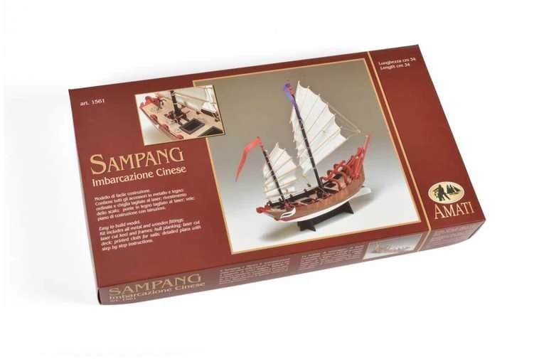 Amati Sampang medinis laivo modelio rinkinys 34 cm (Italija)