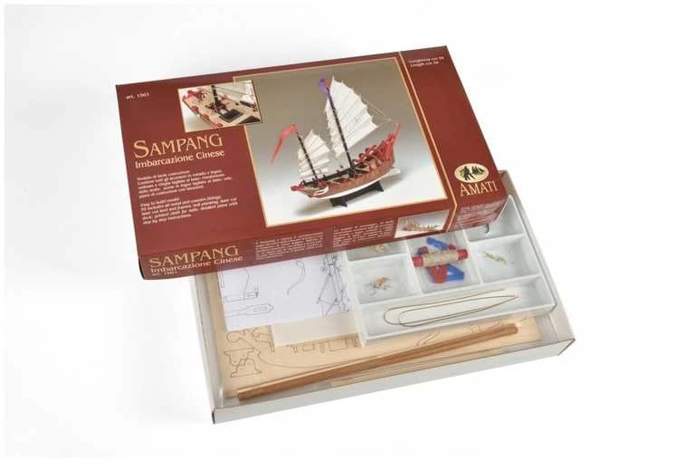 Amati Sampang medinis laivo modelio rinkinys 34 cm (Italija)