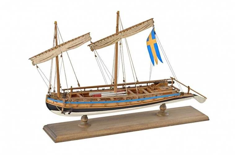Amati švediška kanonierinė valtis – medinis modelio rinkinys B1550, 34,5 cm