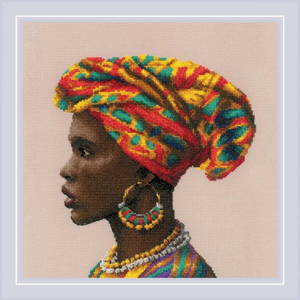 Riolis Kryželiu siuvinėjimo rinkinys "Nuostabios moterys. Afrika" 30x30 SR2164