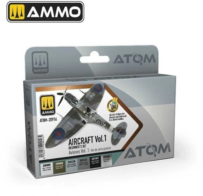 AMMO by MIG Jimenez AMMO by MIG ATOM akriliniai dažai lėktuvams, Vol.1 – 6 spalvos
