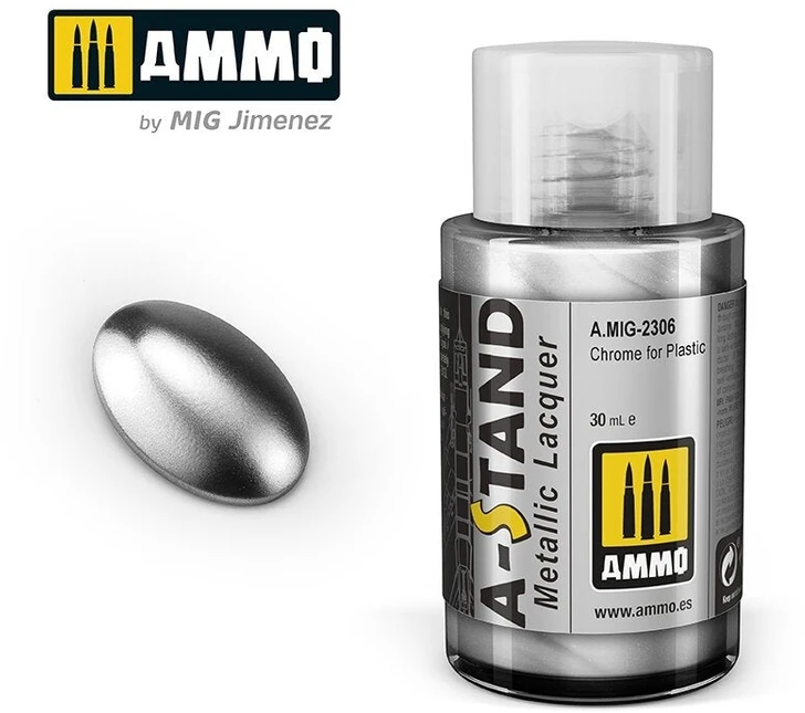 AMMO by MIG Jimenez AMMO MIG A-Stand chromo metaliko dažai plastikui, 30 ml