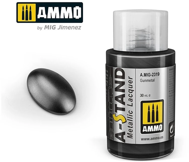 AMMO by MIG Jimenez AMMO MIG A-Stand Gunmetal metalikiniai dažai aerografui 30 ml