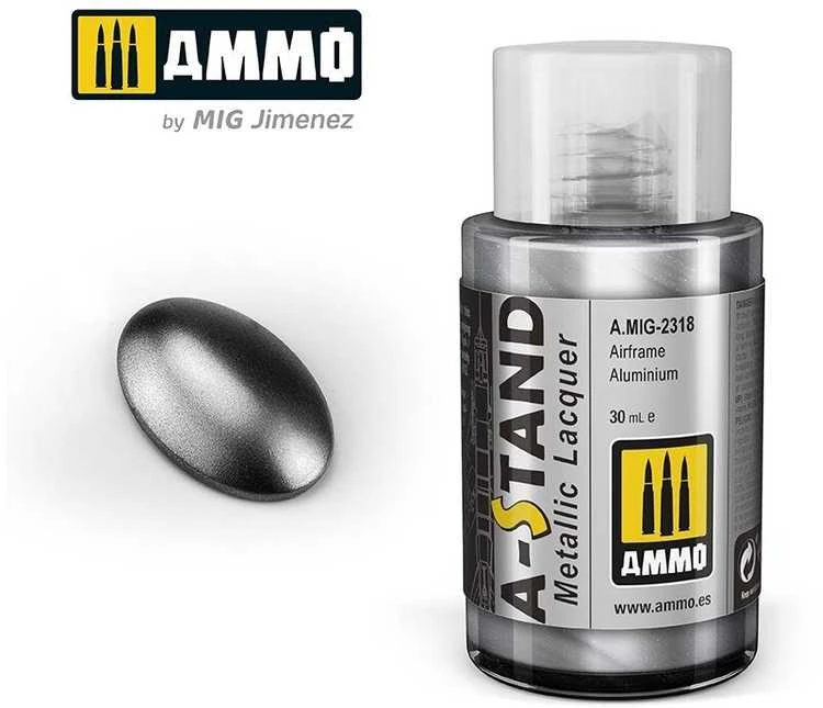 AMMO by MIG Jimenez AMMO MIG A-Stand metaliniai dažai Airframe Aliuminio 30 ml