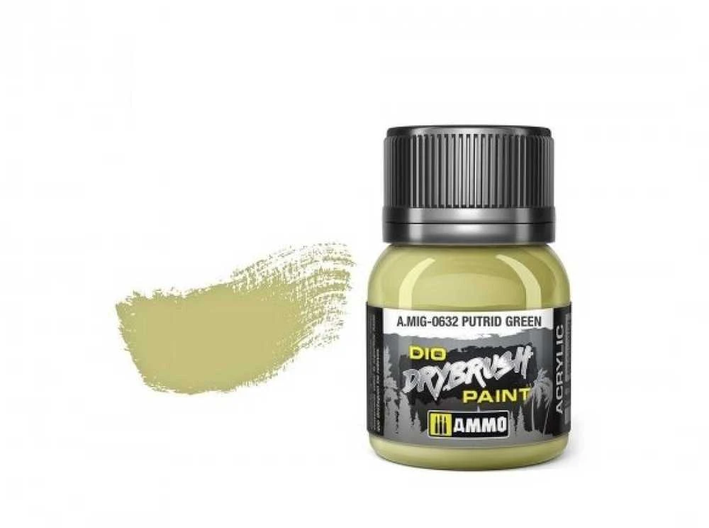 AMMO by MIG Jimenez AMMO MIG akriliniai sauso teptuko dažai Putrid Žalias 40 ml, 0632