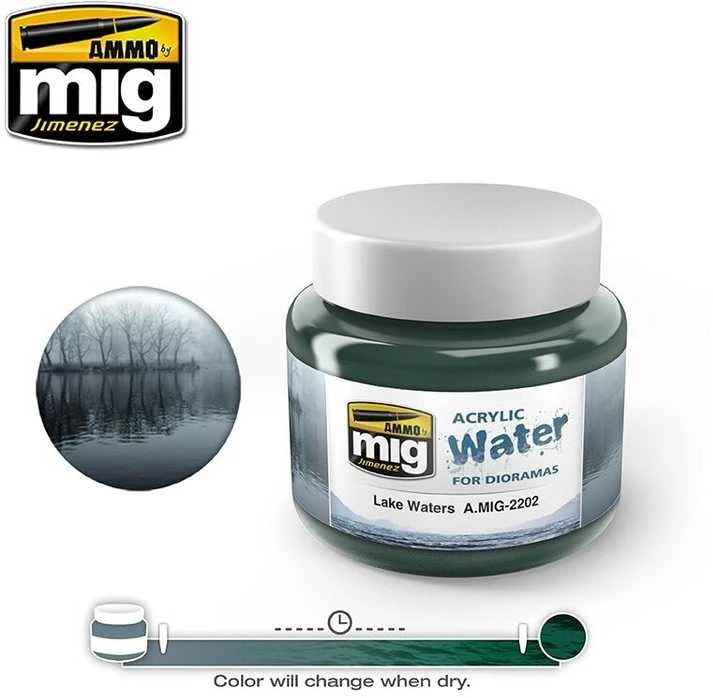 AMMO by MIG Jimenez AMMO MIG akrilinis vanduo LAKE WATERS 250 ml dioramoms