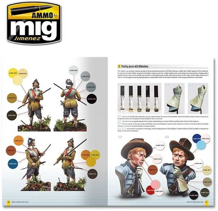 AMMO by MIG Jimenez AMMO MIG aliejinių dažų gidas modeliui „How to Paint with Oils“