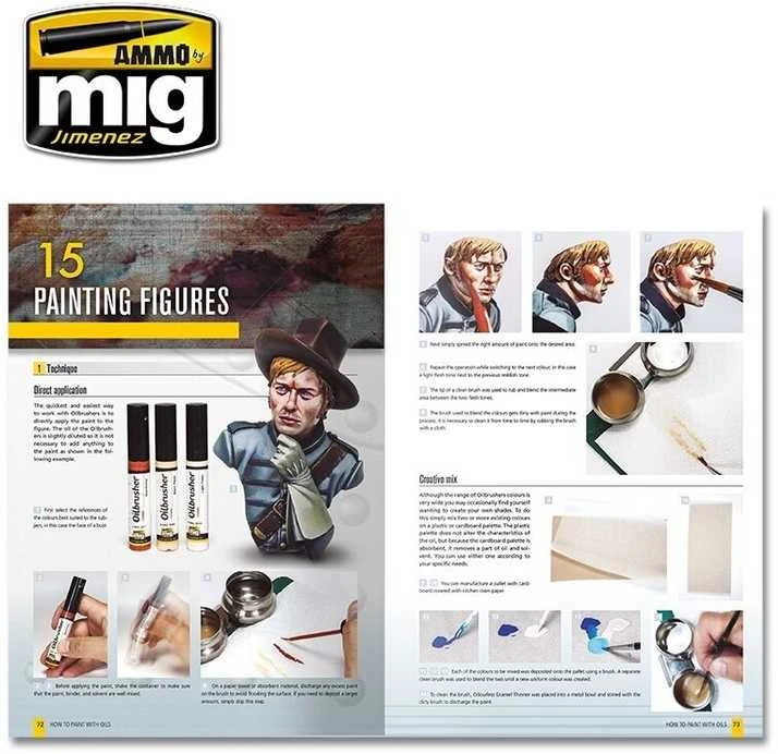 AMMO by MIG Jimenez AMMO MIG aliejinių dažų gidas modeliui „How to Paint with Oils“