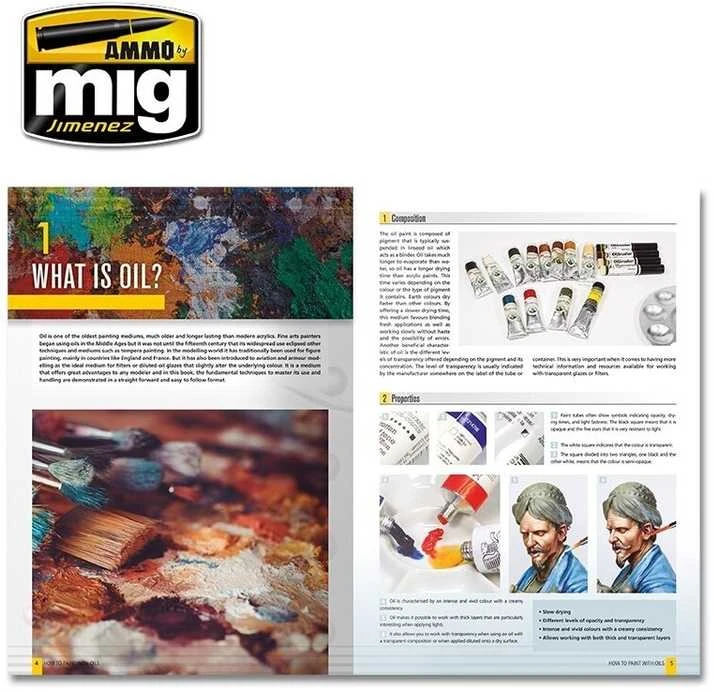 AMMO by MIG Jimenez AMMO MIG aliejinių dažų gidas modeliui „How to Paint with Oils“