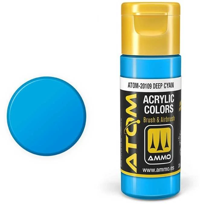 AMMO by MIG Jimenez AMMO MIG ATOM akriliniai dažai Deep Cyan 20 ml, 20109