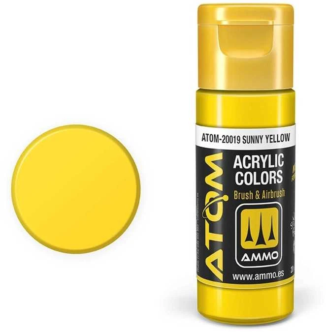 AMMO by MIG Jimenez AMMO MIG ATOM akriliniai dažai Sunny Geltona, 20 ml (20019)