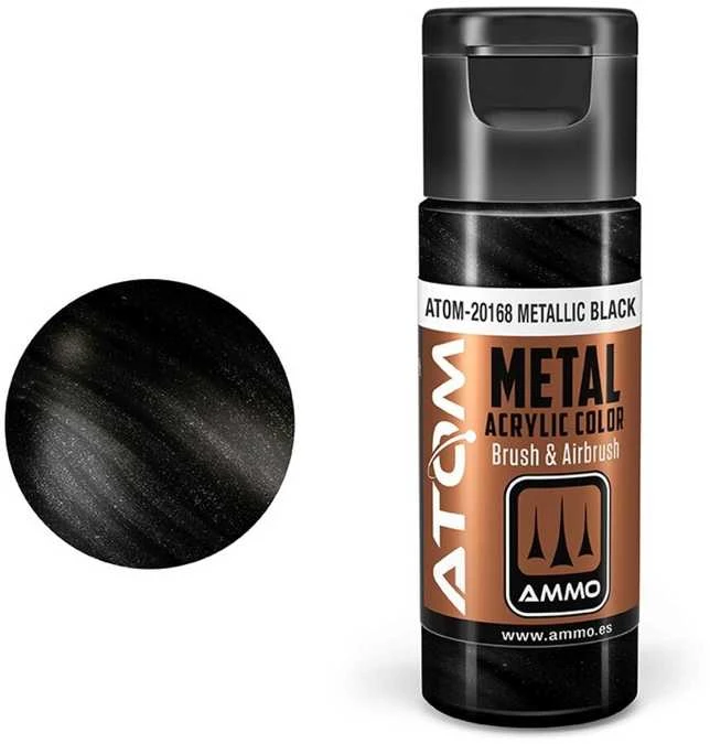 AMMO by MIG Jimenez AMMO MIG ATOM akriliniai dažai Metalinė Juoda 20 ml (20168)