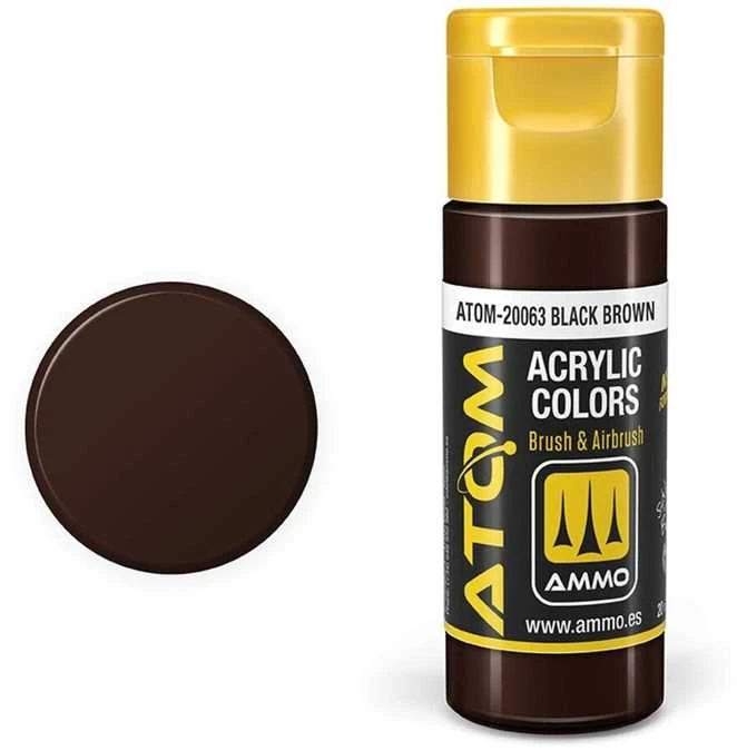 AMMO by MIG Jimenez AMMO MIG ATOM akriliniai dažai Juodas Brown 20 ml (20063)